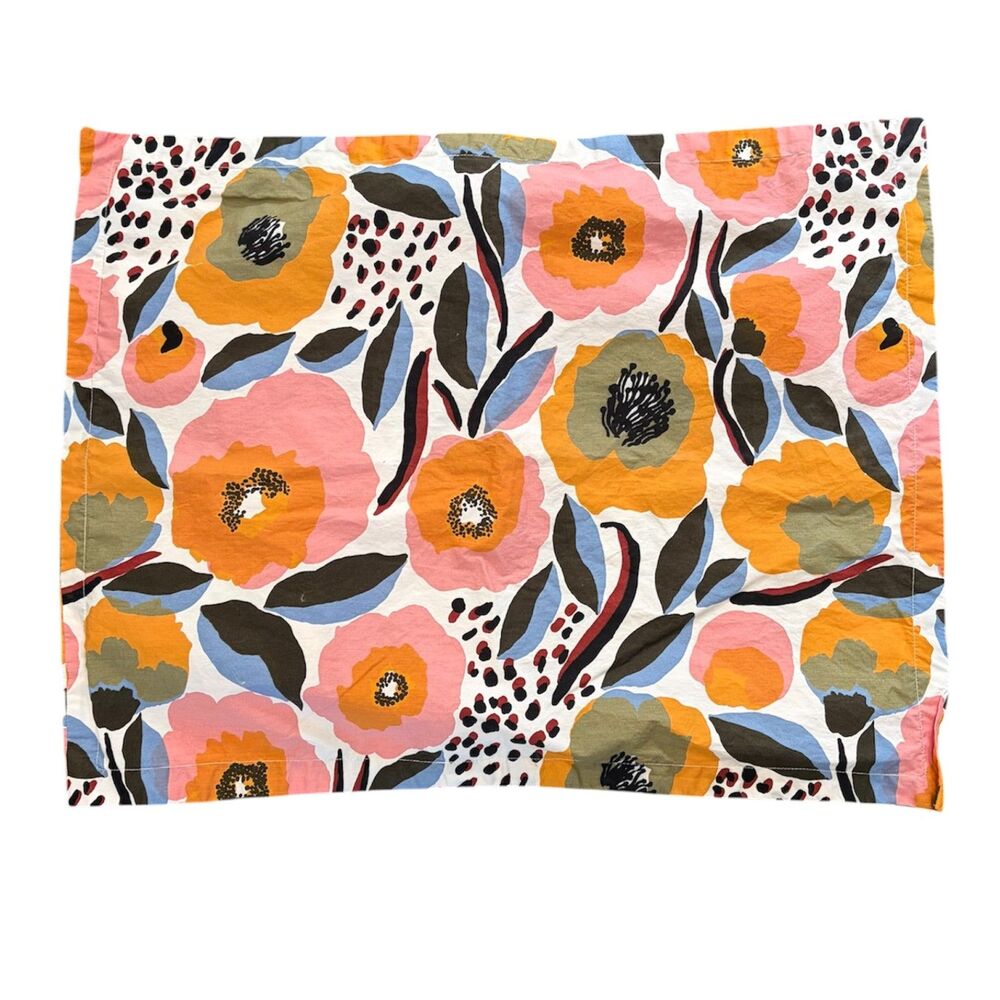 Marimekko Rosarium Floral Cotton Percale Pillow Sham Standard Size Bedding